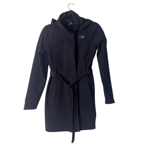 The North Face Womens Black Belted Hooded Softshell Coat S - Picture 2 of 9